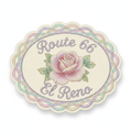 El Reno Route 66 pastel rose badge embroidered patch