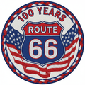 100 Years on Route 66 red white and blue embroidered patch